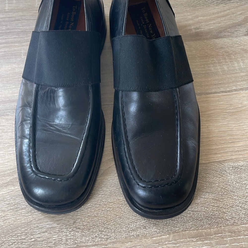 To Boot Black Leather Slip-On Loafers